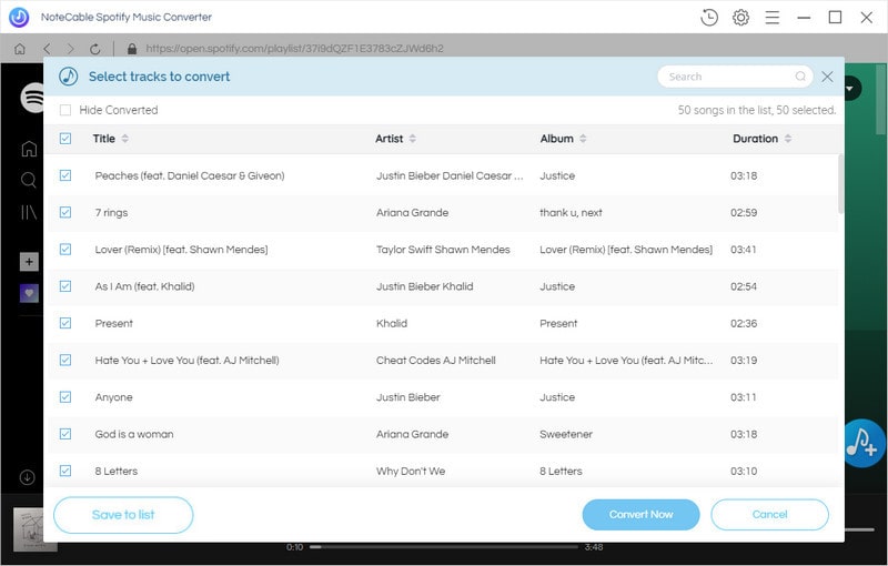 Add Spotify playlist to Spotify Audio Converter