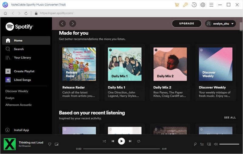 interface of Spotify Playlist downloader