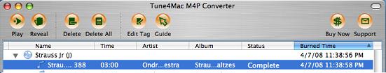 Tune4Mac M4P Converter: plain MP3 from DRM music