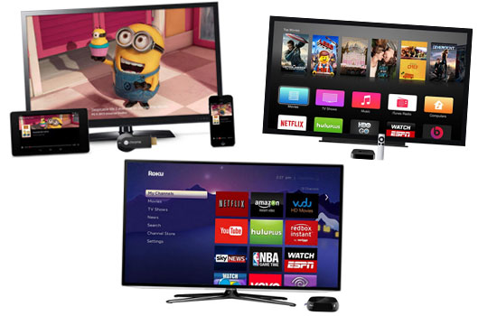 Roku 3 vs Chromecast vs Apple TV