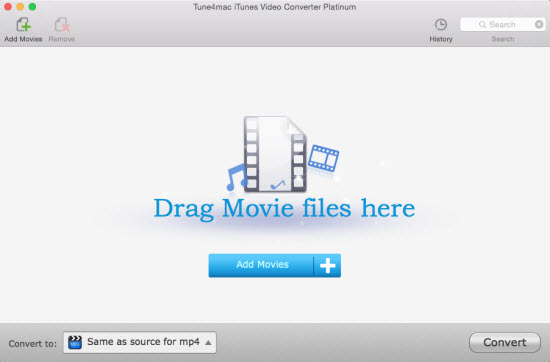 interface of M4V Converter for Mac,  mac iTunes video converter