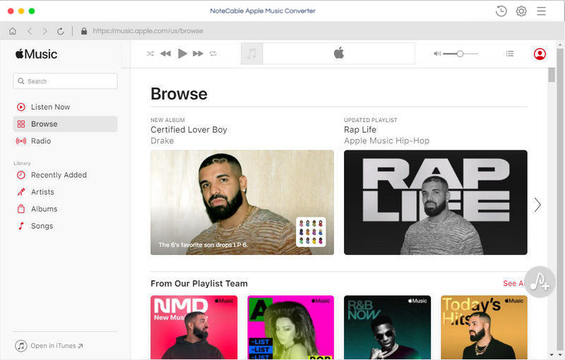 User interface of iTunes Apple Music Converter