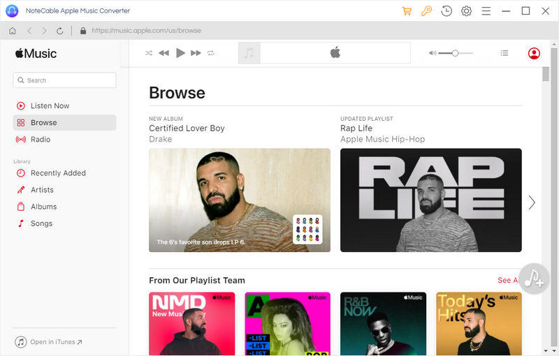 Interface of Apple Music Converter for Windows