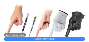 the super sensitive touch screen