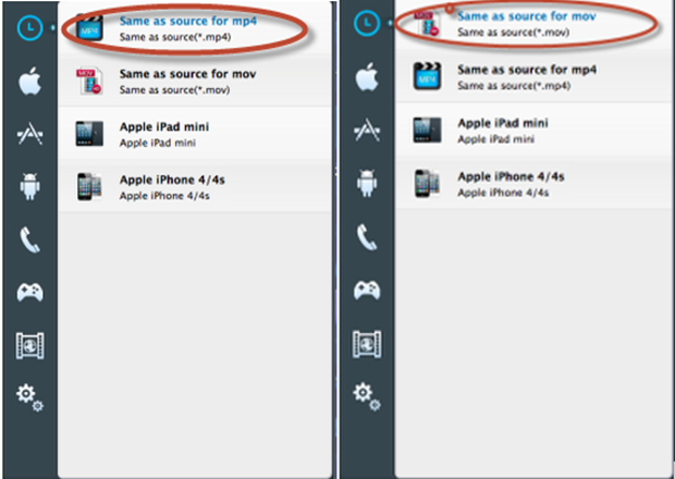 Set output format
