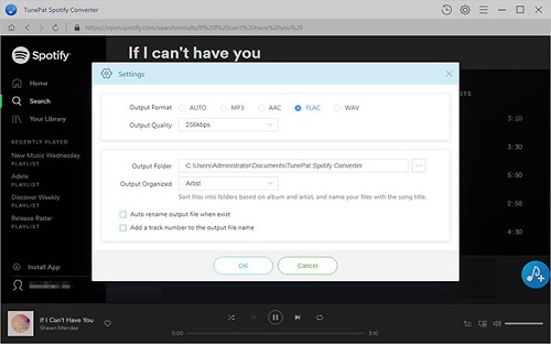 set FLAC as output format