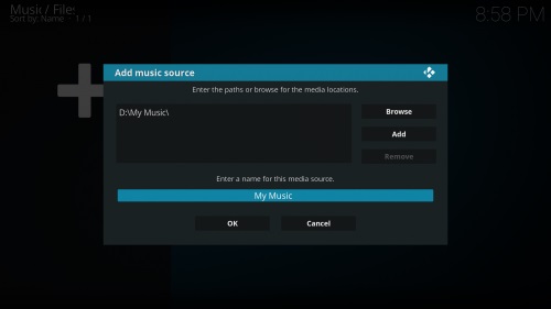 Add Music to kodi library
