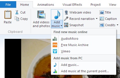 import converted spotify music to Windows movie maker