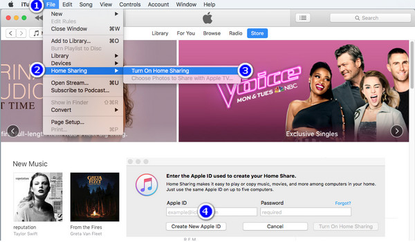 Play Spotify music from iTunes to Apple TV by using Home Sharing
